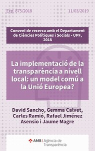 La implementació de la transparència a nivell local: un model comú a la Unió Europea?
