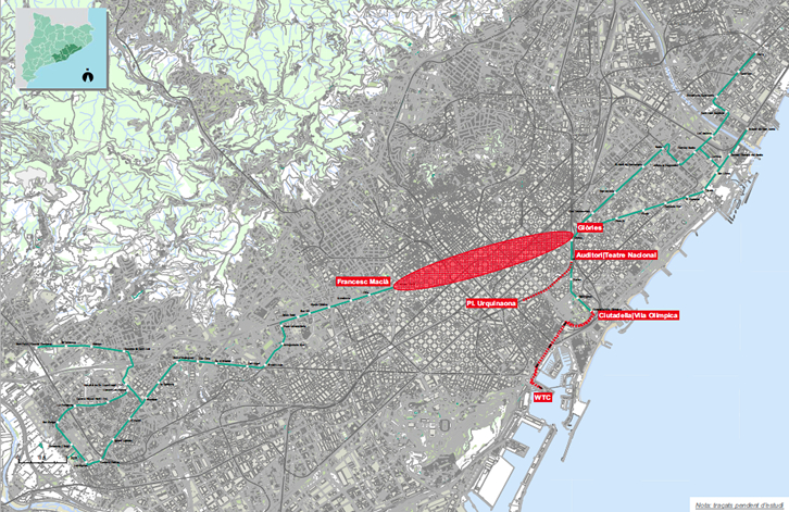 Mapa de l'articulació de les xarxes tramviàries